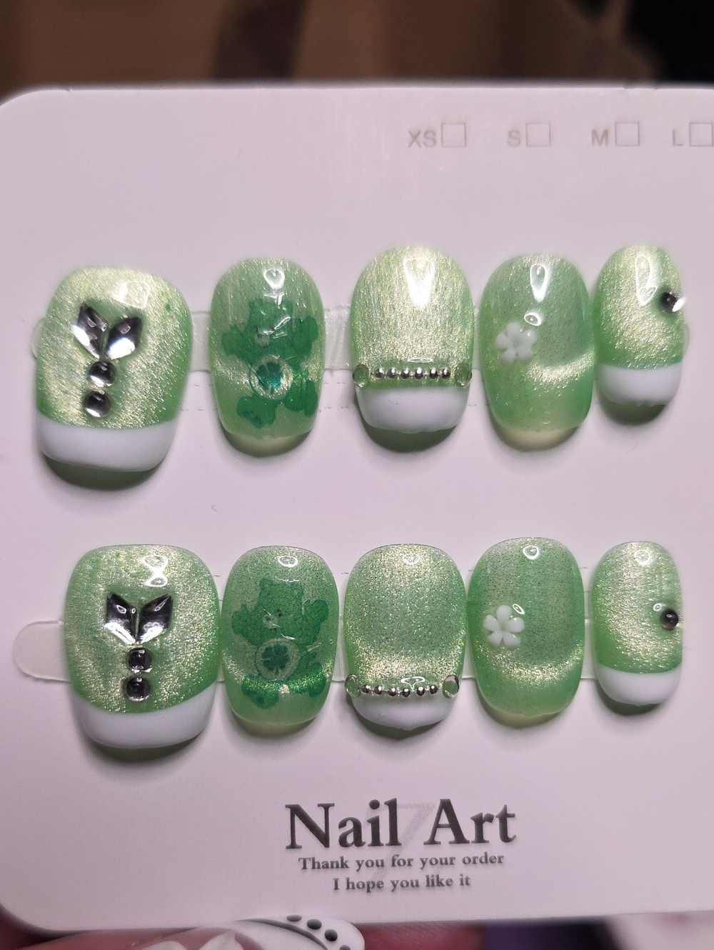 Nail Art Press-On Set Slight Damage Size Med